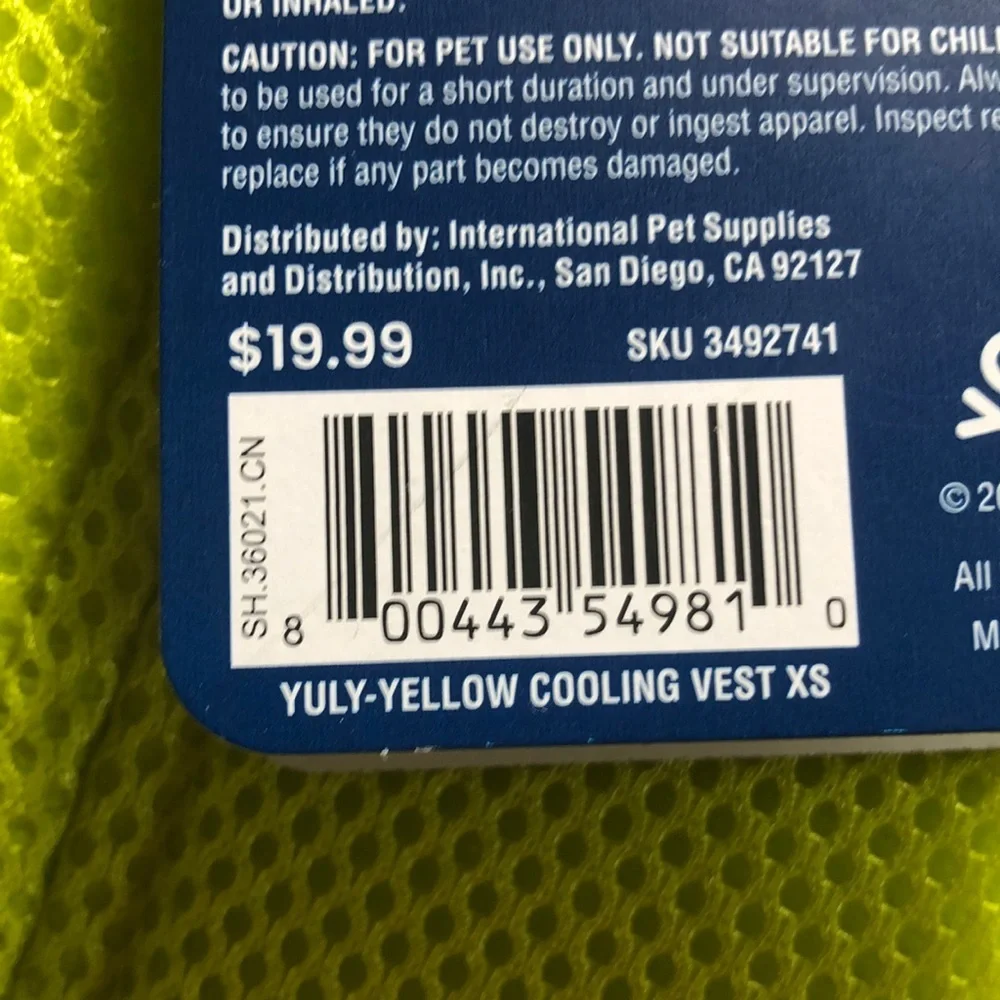 NWT Youly cooling dog vest XS